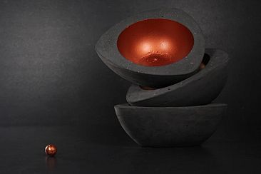 TRIANGLE charcoal copper concrete bowl