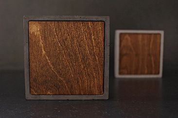 WOOD concrete coasters