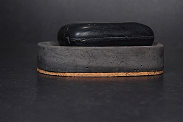 Lava charcoal concrete soap holder