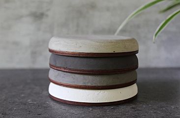 WOOD concrete coasters